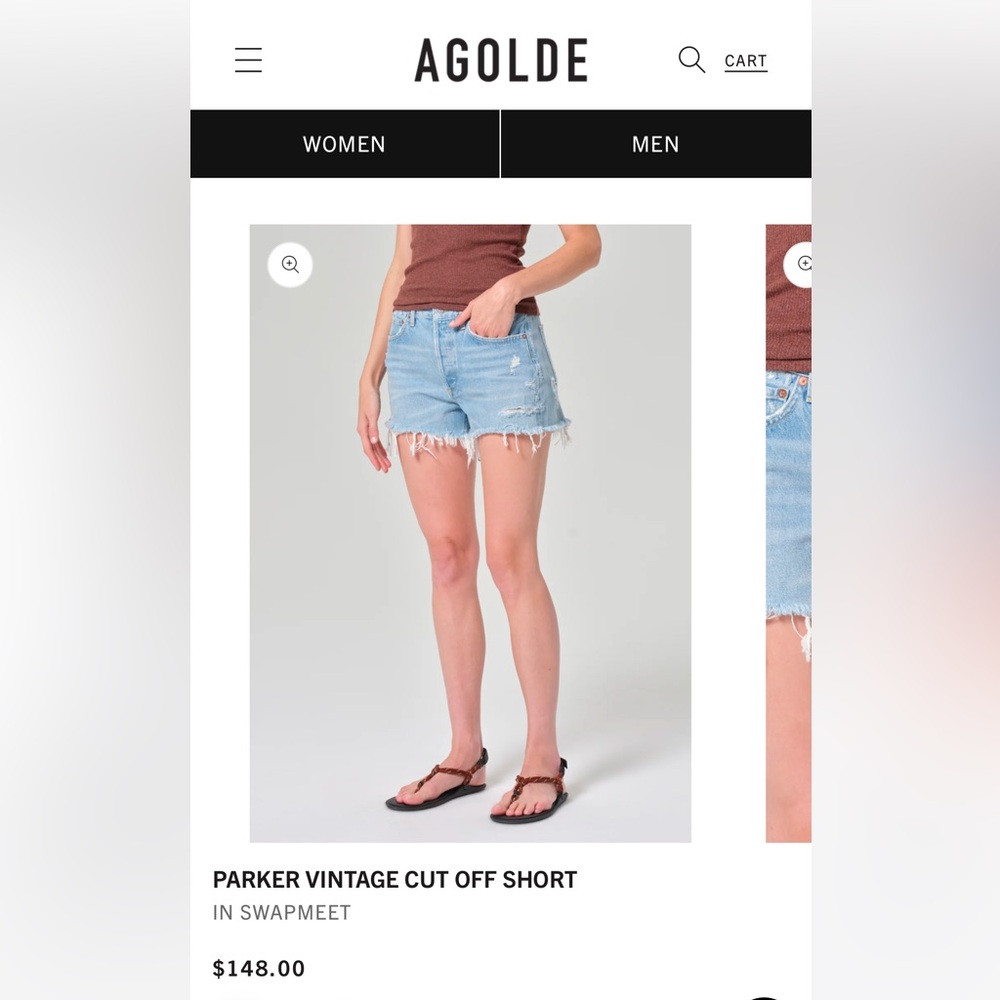 AGOLDE Parker Vintage Cut Off Short - Swampmeet
